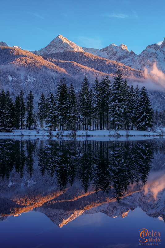 Winterliche Spiegelung am Krünsee